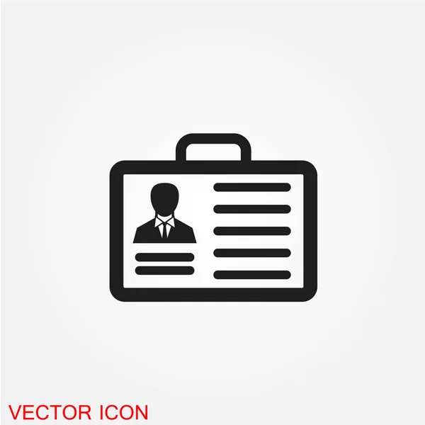 Tarjeta Identificación Icono Plano Aislado Sobre Fondo Blanco Vector Ilustración — Vector de stock