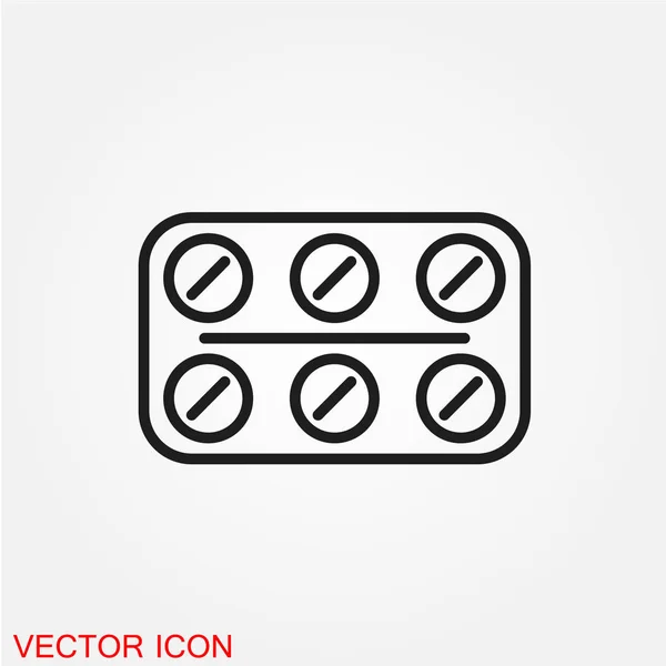 Medikamentenflaches Symbol Isoliert Auf Weißem Hintergrund Vektor Illustration — Stockvektor