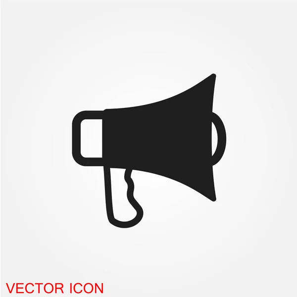 Megafon Flachbild Symbol Isoliert Auf Weißem Hintergrund Vektor Illustration — Stockvektor