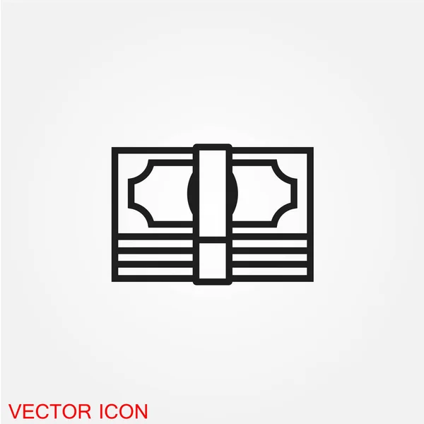Pengar Platt Ikon Vektor Illustration — Stock vektor