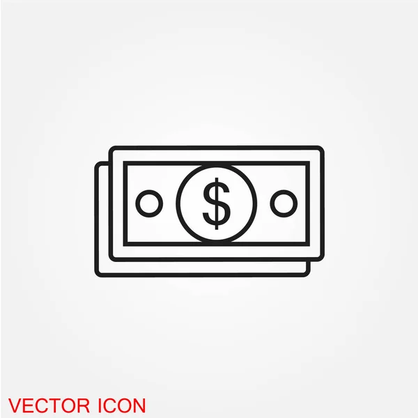 Geld Flaches Symbol Vektorillustration — Stockvektor