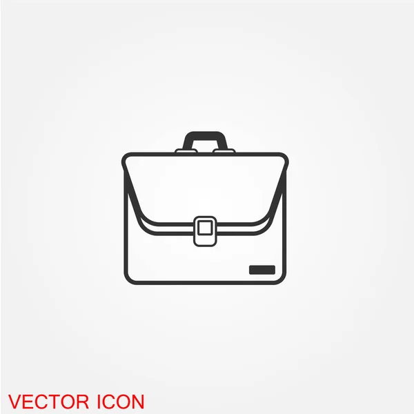 Briefcase Flat Icon Isolated White Background Vector Illustration — Stock Vector