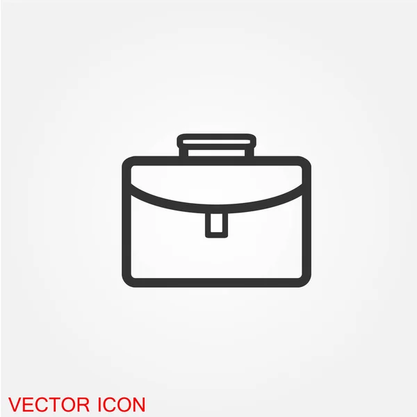 Briefcase Flat Icon Isolated White Background Vector Illustration — Stock Vector