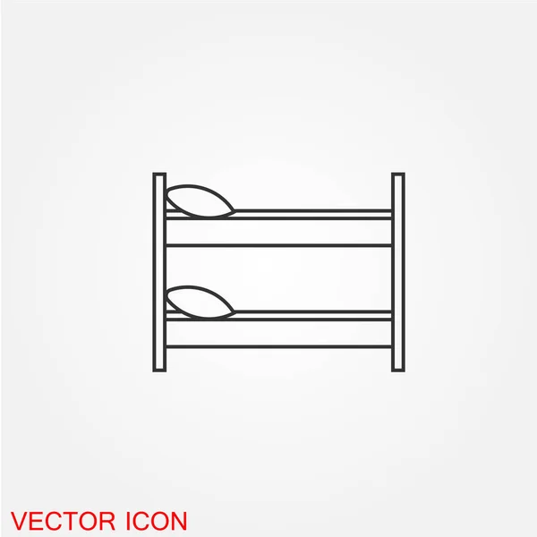 Hostel Etagenbett Flaches Symbol Isoliert Auf Weißem Hintergrund Vektor Illustration — Stockvektor
