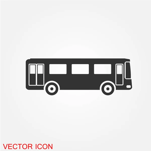 Passagierbus Flaches Symbol Isoliert Auf Weißem Hintergrund Vektor Illustration — Stockvektor