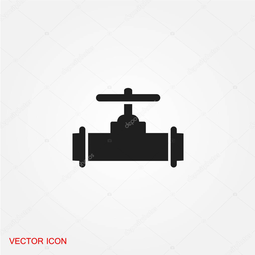 gas tap flat icon isolated on white background, vector, illustration