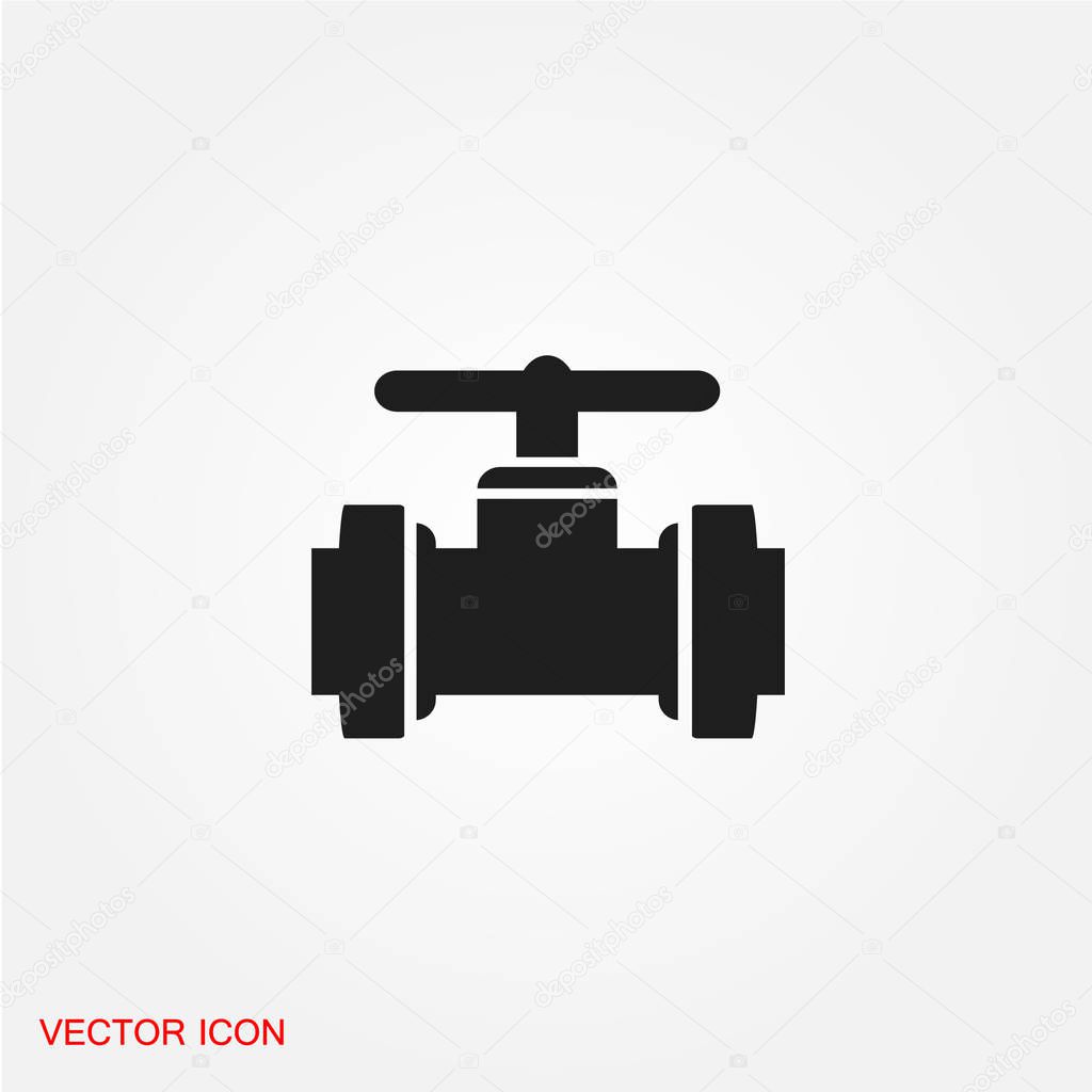 Pipe valve flat icon isolated on white background, vector, illustration