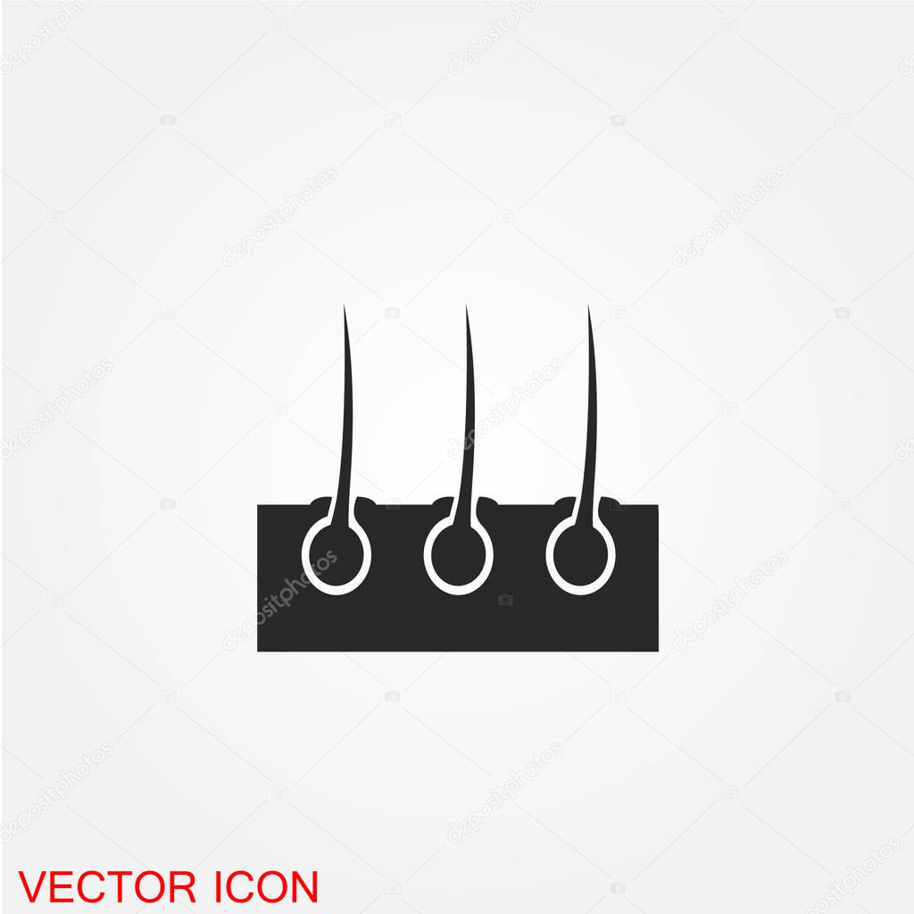 Hairs with follicles icon, vector illustration 
