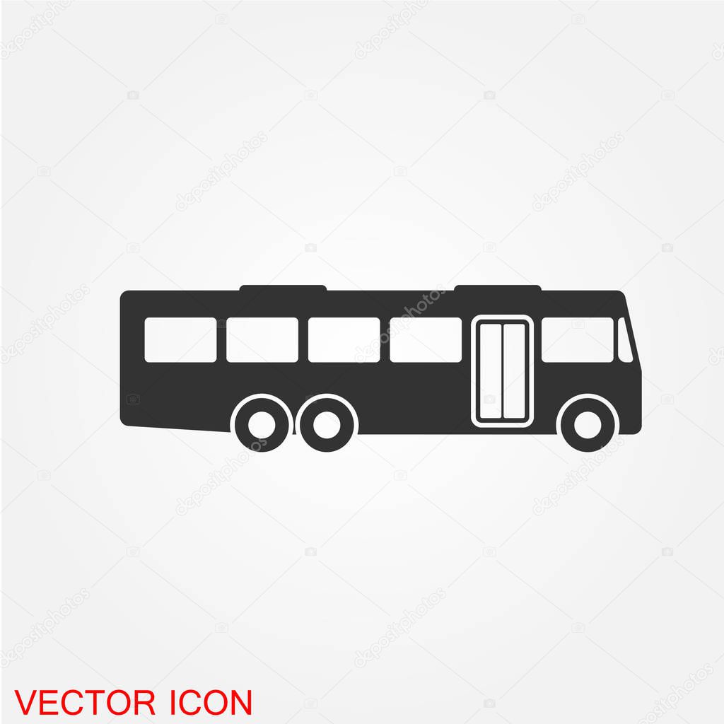 Passenger bus flat icon isolated on white background, vector, illustration