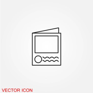 Kartpostal düz simgesi beyaz arka plan, vektör, illüstrasyon izole