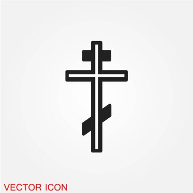 mezar çapraz düz simgesi beyaz arka plan, vektör, illüstrasyon izole