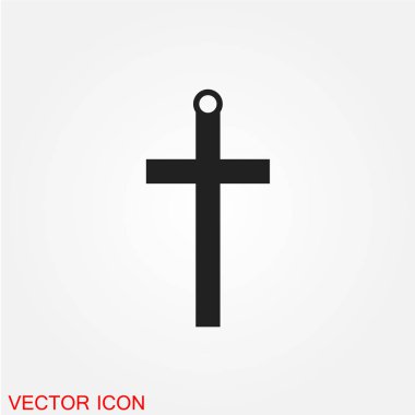 mezar çapraz düz simgesi beyaz arka plan, vektör, illüstrasyon izole