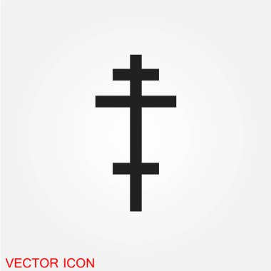 mezar çapraz düz simgesi beyaz arka plan, vektör, illüstrasyon izole