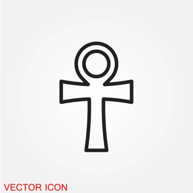 mezar çapraz düz simgesi beyaz arka plan, vektör, illüstrasyon izole