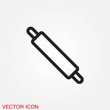 Oklava düz simgesi beyaz arka plan, vektör, illüstrasyon izole