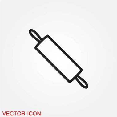 Oklava düz simgesi beyaz arka plan, vektör, illüstrasyon izole
