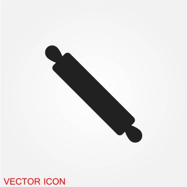 Oklava düz simgesi beyaz arka plan, vektör, illüstrasyon izole