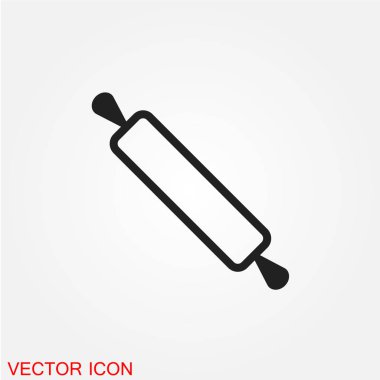 Oklava düz simgesi beyaz arka plan, vektör, illüstrasyon izole