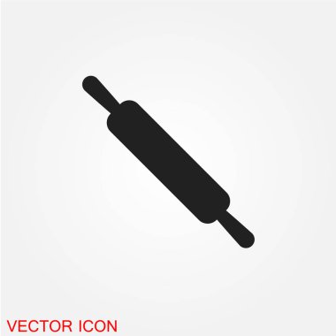 Oklava düz simgesi beyaz arka plan, vektör, illüstrasyon izole