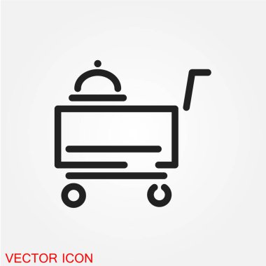 Oda Servisi düz simgesi beyaz arka plan, vektör, illüstrasyon izole