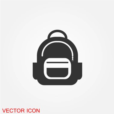 Beyaz arka plan, vektör, illüstrasyon izole düz kutsal kişilerin resmi sırt çantası