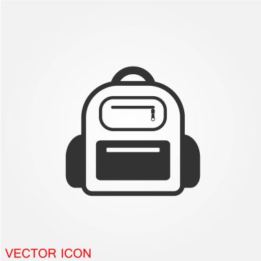 Beyaz arka plan, vektör, illüstrasyon izole düz kutsal kişilerin resmi sırt çantası