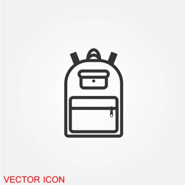 Beyaz arka plan, vektör, illüstrasyon izole düz kutsal kişilerin resmi sırt çantası