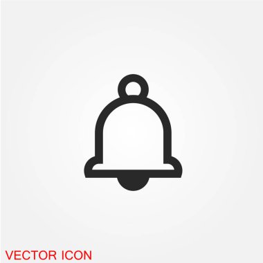 Beyaz arka plan, vektör, illüstrasyon izole zil düz simgesini