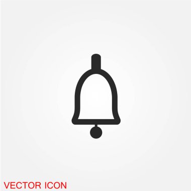 Beyaz arka plan, vektör, illüstrasyon izole zil düz simgesini