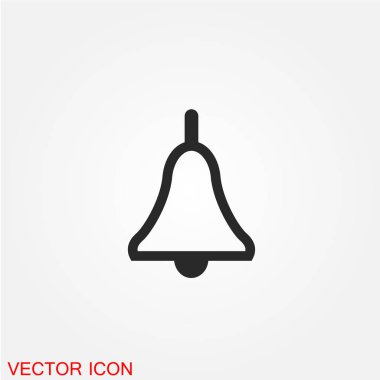 Beyaz arka plan, vektör, illüstrasyon izole zil düz simgesini