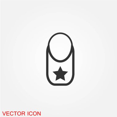 bib düz simgesi beyaz arka plan, vektör, illüstrasyon izole 