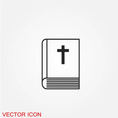 İncil düz simgesi beyaz arka plan, vektör, illüstrasyon izole