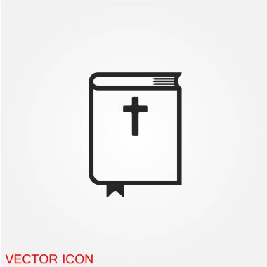 İncil düz simgesi beyaz arka plan, vektör, illüstrasyon izole