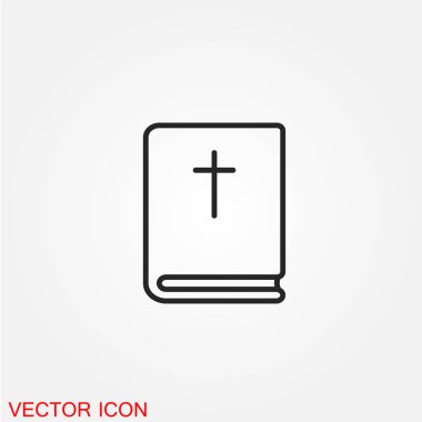 İncil düz simgesi beyaz arka plan, vektör, illüstrasyon izole