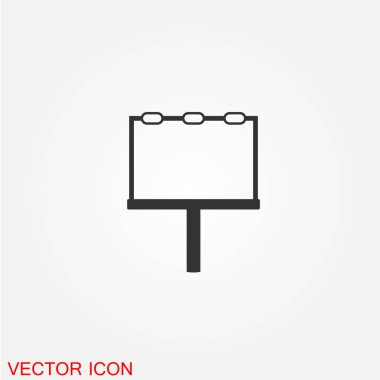 Beyaz arka plan, vektör, illüstrasyon izole billboard düz simgesi