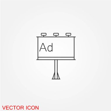 Beyaz arka plan, vektör, illüstrasyon izole billboard düz simgesi