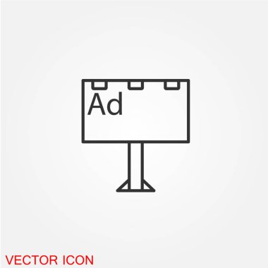 Beyaz arka plan, vektör, illüstrasyon izole billboard düz simgesi