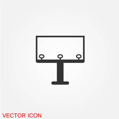 Beyaz arka plan, vektör, illüstrasyon izole billboard düz simgesi