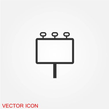 Beyaz arka plan, vektör, illüstrasyon izole billboard düz simgesi