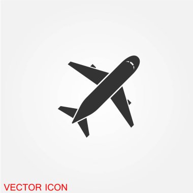 Beyaz arka plan, vektör, illüstrasyon izole uçağı düz simgesi 