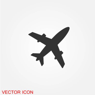 Beyaz arka plan, vektör, illüstrasyon izole uçağı düz simgesi 