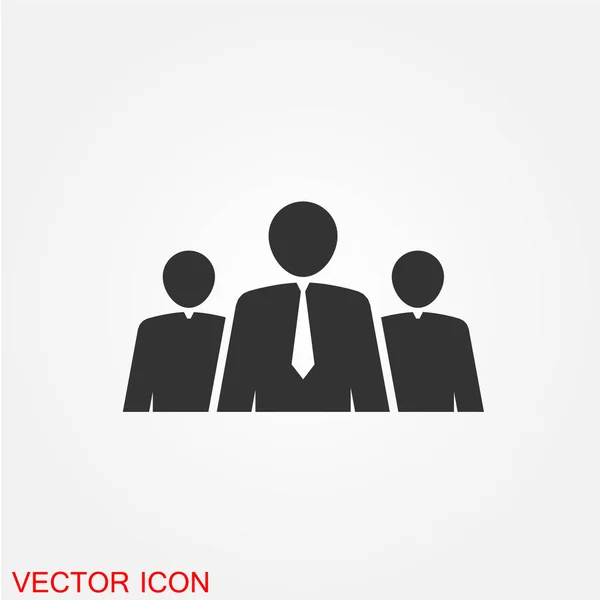 Business Team Flat Icon Isolated White Background Vector Illustration — Stock Vector