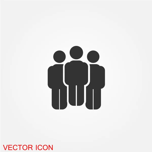 Business Team Icône Plate Isolée Sur Fond Blanc Vecteur Illustration — Image vectorielle