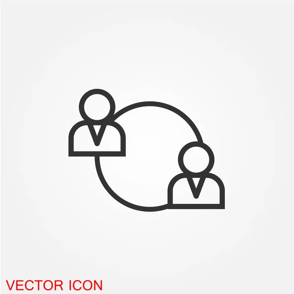 Equipo Negocios Icono Plano Aislado Sobre Fondo Blanco Vector Ilustración — Vector de stock