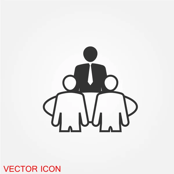 Business Team Flat Icon Isolated White Background Vector Illustration — Stock Vector