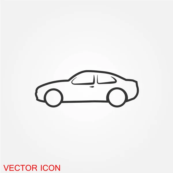 Passagier Auto Platte Pictogram Geïsoleerd Een Witte Achtergrond Vector Illustratie — Stockvector