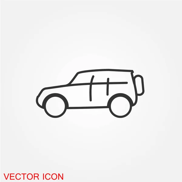 Pkw Flachsymbol Isoliert Auf Weißem Hintergrund Vektor Illustration — Stockvektor