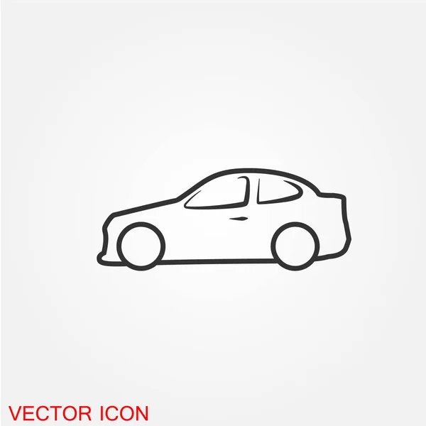 Passagier Auto Platte Pictogram Geïsoleerd Een Witte Achtergrond Vector Illustratie — Stockvector