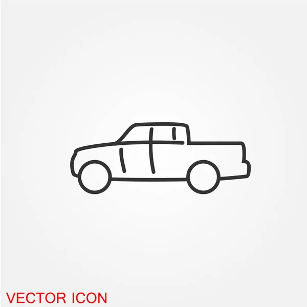 Pkw Flachsymbol Isoliert Auf Weißem Hintergrund Vektor Illustration — Stockvektor