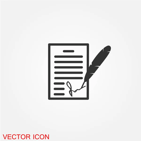 Contrato Comercial Icono Plano Aislado Sobre Fondo Blanco Vector Ilustración — Vector de stock